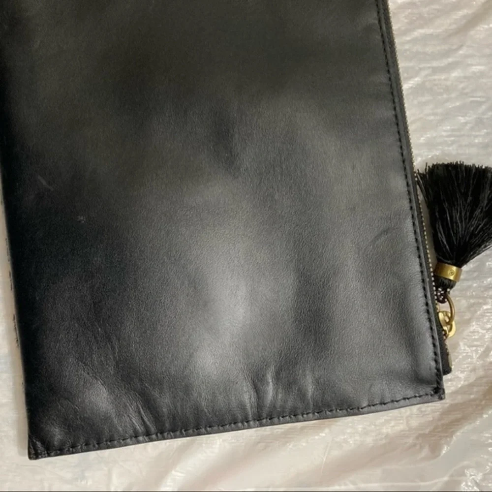 J. Crew calf hair and leather combo clutch bag leopard print